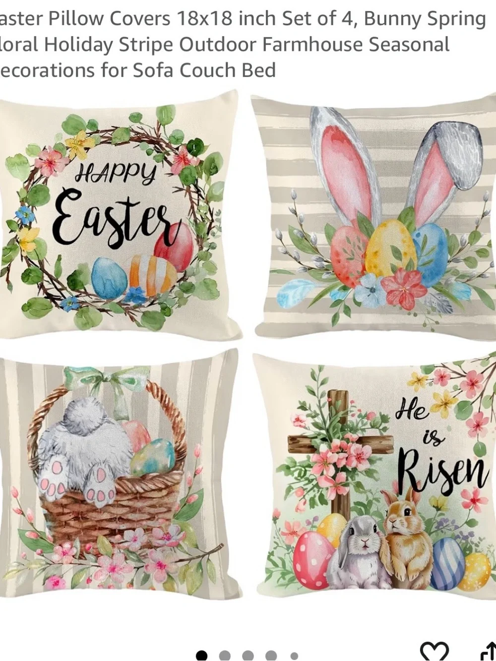 4 Easter Pillow Covers